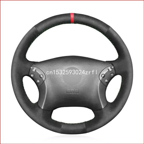Black Suede DIY Car Steering Wheel Cover for Mercedes Benz W203 C-Class 2001 2002 2003 2004 2005 2006 2007 Accessories