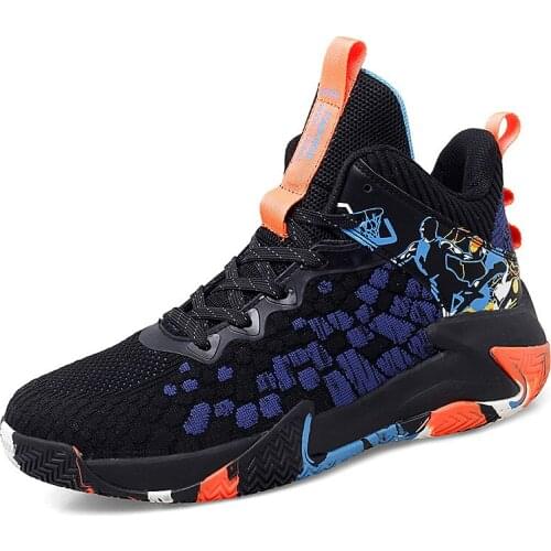 Leisure sports high top mens shoes large size light sports running shoes tidal shoes mens fashion flying woven leisure shoes