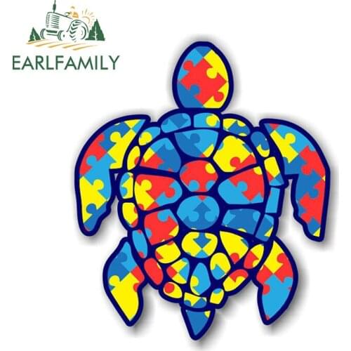 EARLFAMILY 13cm x 11.2cm for Turtle Waterproof Decal Fashion Fine Scratch-proof JDM Accessories Window SUV VAN Car Stickers