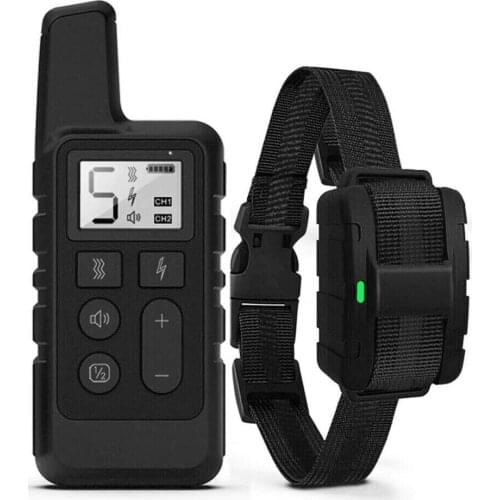 Electric Dog Training Collar 500M Remote Control Beep Shock Vibration Modes Waterproof Rechargeable LCD Display for All Size Dog