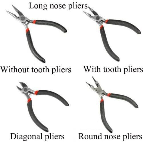 Hot 4 types mini Electronic Pliers With spring Long nose Diagonal Round nose Pliers Cutting Pliers Cable Wire Cutter Repair tool