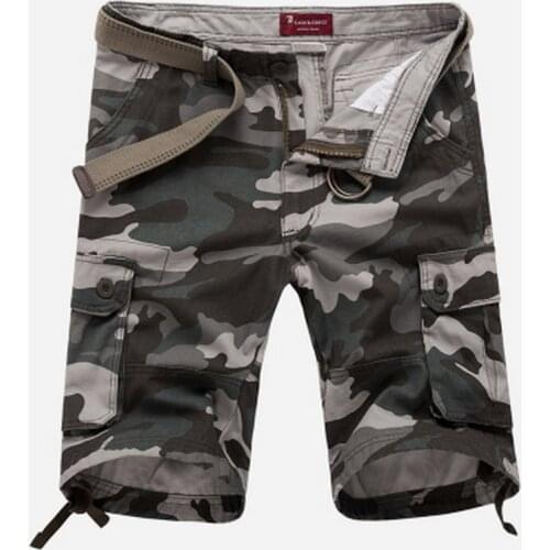 Hot 2020 Outdoor Summer Hiking Camping Cotton Camouflage Cargo Camo Overalls Baggy Sport Mountain climbing Shorts Men Plus size