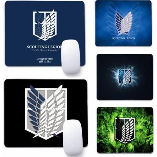 Attack On Titan Logo 22x18cm Mouse Pad Computer Small Mouse Non-slip Pad Desktop Keyboard Pad Office Mouse Mat