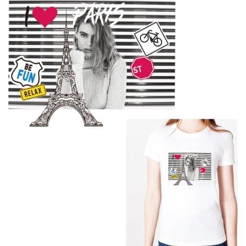 Pretty Girl Patches Iron-On Transfers For Clothing DIY Women T-shirt Hoodies Strips Sticker On Clothes Vinyl Fashion Style Patch