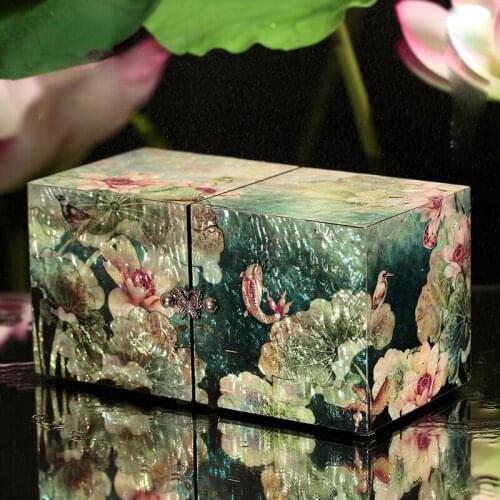 Luotian Lacquerware Gift Jewelry Box Wooden Princess European-style Earrings Necklace Jewelry Storage Box Jewellery Display