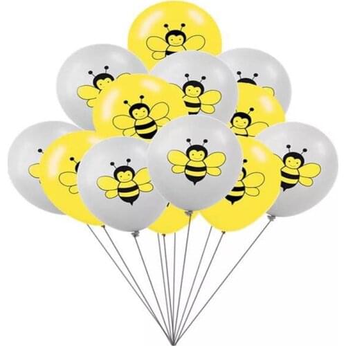 10pcs 12 inch cartoon bee latex balloon children birthday party decoration baby shower party supplies helium balloons