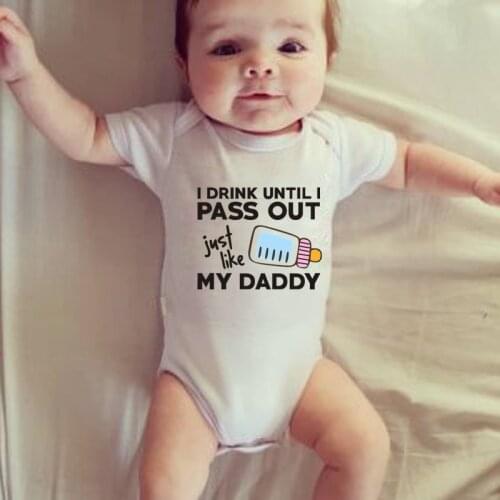 0-18M Summer Funny Infant Bodysuit Newborn Baby Boys Girls Cotton Jumpsuit Fashion Clothes Cute Print Playsuit