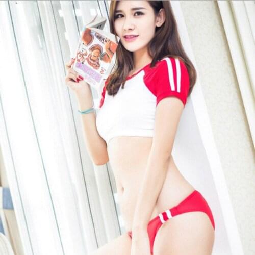 Cute Japanese Student Uniform Women Gymnastic Sexy Lingerie Set Anime Cosplay Costumed School Girl Cheer Leader Roleplay