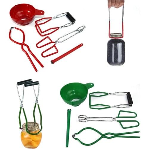 Canning Jar Lifting Tool Kit Lifting Canning Jar Tongs Wide Mouth Canned Jar Clip Tool Set For Safe Fast Opening Kitchen using
