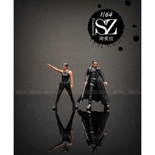 New 1/64 Scale Resin Die-casting Movie Character Hacker Doll Car Scene Model Scene Layout Collection Decoration Toy