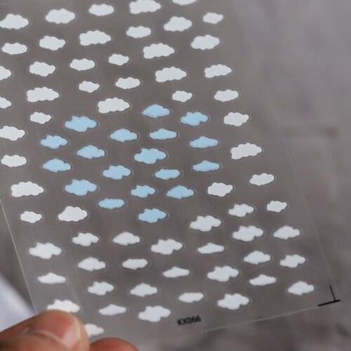 New 3D White Blue Cloud Bohemia Self-adhesive Nails Stickers For Salon Nails Sticker Decorations Manicure Z0432