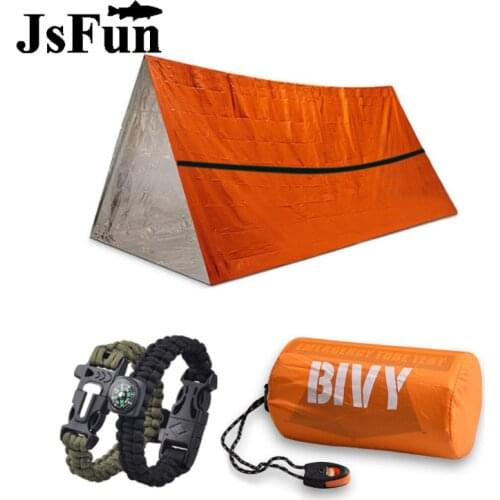 Outdoor Adventure Survival Tent Set 239g Portable Reflective Triangle PE Aluminum Film Warm Camping Fishing 2 Person Tente