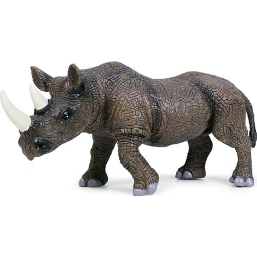 Hollow Rhinoceros Animal Figure Collectible Toys Wild Animal Cognition Action Figures Kids Plastic Model Toys