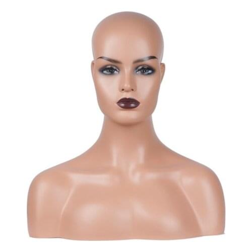 Realistic Fiberglass Women Mannequin Head Display Hat Glasses Jewelry Wigs