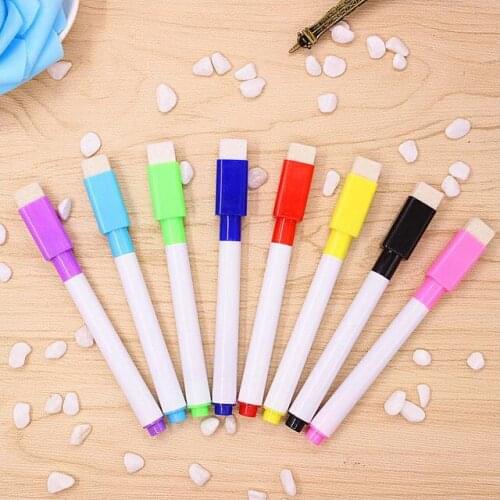 Magnetic Whiteboard Pen Whiteboard Marker Dry Erase White Board Markers Magnet Pens Built In Eraser Office School Supplies 4 col