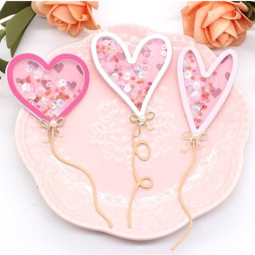 Heart Balloon Shakers Metal Cutting Dies Stencils for DIY Scrapbooking Decorative Embossing DIY Paper Cards