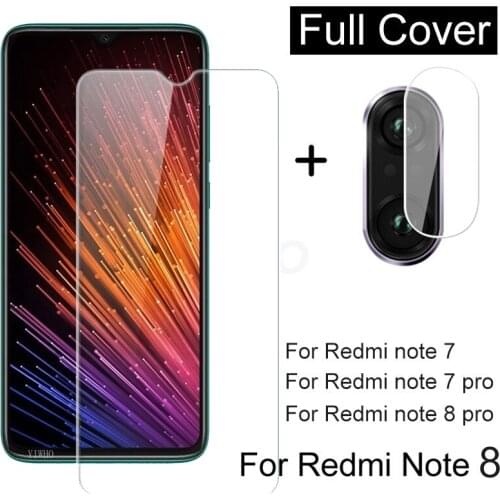 2 In 1 Camera Lens Glass for Xiaomi Redmi Note 8 7 Pro Tempered Glass Screen Protector for Redmi Note8 Note7 Pro Set Glass Film