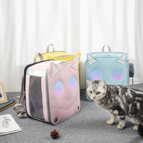 Mesh Breathable Cat Carrier Bag Cat Backpack Travel Portable Pet Carrier for Cats Small Dog Shoulder Bag Mesh Window Puppy Bag