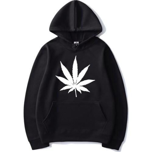 New Weed Solid Color Print Hoodies Leaves Pattern Hooded Sweatshirt Men Women Sport Casual Hoodie Hip Hop Pullover Tops Clothing