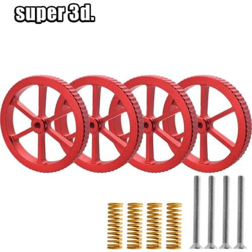 4PCS Upgraded Aluminum Hand Twist Leveling Nut with Hot Bed Die Springs and Screws For Ender 3/5 Pro CR-20 3d printer parts