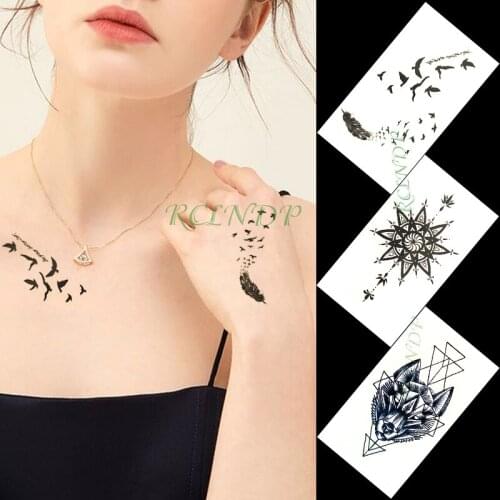 Waterproof Temporary Tattoo Sticker wolf bird feather totem flower small tatto flash tatoo fake tattoos for girl women men kid