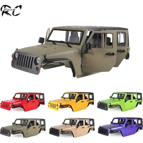 Hard Plastic RC Car Shell 313mm Wheelbase Jeep Wrangler Rubicon Body Kit for 1/10 RC Crawler Axial SCX10 90046 90047 RGT EX86100