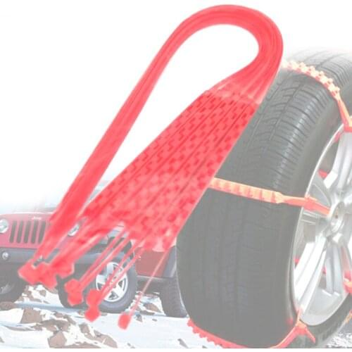 10Pcs/lot Orange-red Car Truck Snow Wheel Tire Anti-skid Antiskid Chains Thickened Tendon