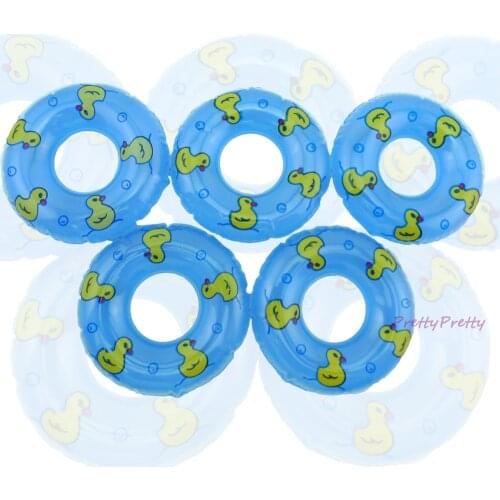 10 PCS/Lot Cute Doll Swimming Buoy Mini Blue Beach Bathing Lifebelt Rings for Barbie Doll 12'' Accessories Kids Toys