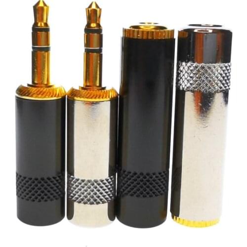 2PCS 3.5mm 3 Pole Stereo Male Female Jack 3.5 Audio Plug Connector DIY Solder Adapter For 6mm Cable