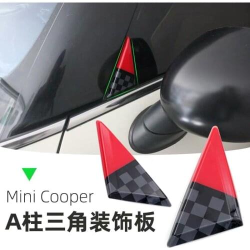 2pcs Door Window Corner A-pillar Decor Stickers Trim Shell Cover For Mini Cooper S JCW One F54 F55 F56 F57 F60 Car Accessories