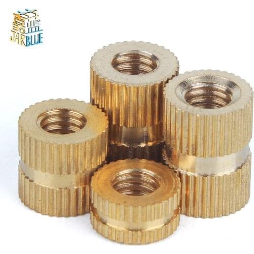 20PCS 4#-40*L=3/4/5/6/8/10/12--4.5mm（OD） UNC Braas insert nut Injection Molding Brass Knurled Thread Inserts Nuts