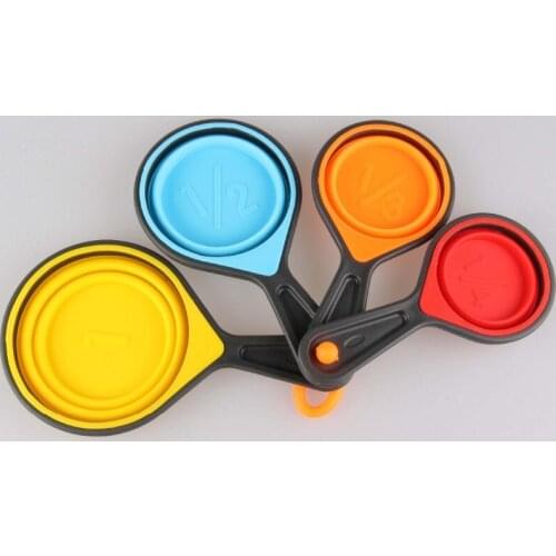 200 pieces=50 sets Multi Size Food Grade Silicone Measuring Cups Set Kitchen Baking Coffee Measuring Spoon Cup Tools lin4901