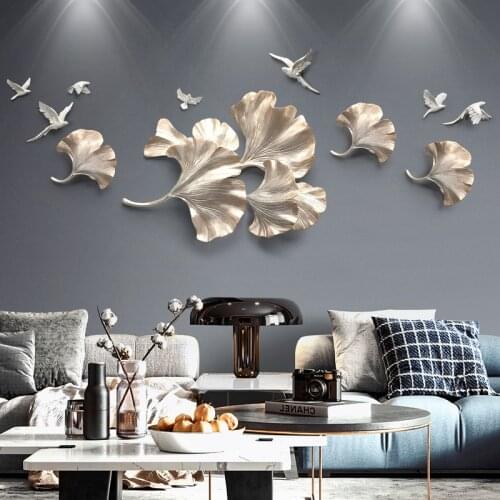 3D Ginkgo biloba Wall stickers room decor aesthetic Metal Home decor Home decoration wall modern room decoration accessories