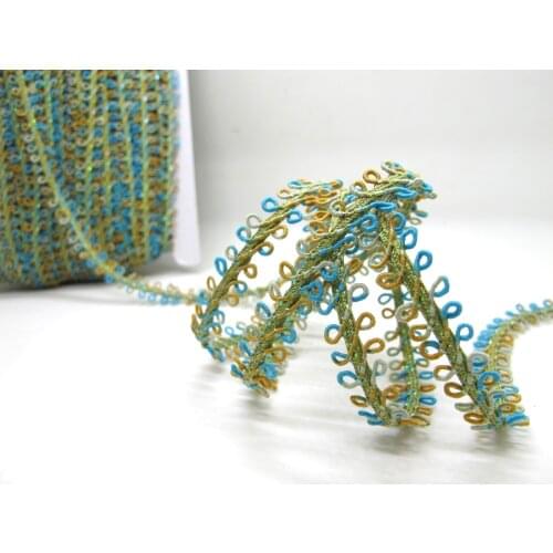 5 Yards 3/8 Inch Colorful Picot Edge Trim|Loop Ribbon|Ombre|Embellishment|Decorative Trim|Rainbow Color|Braid Trim