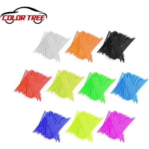 72pcs Motorbike Decoration Motocross Wheel Spoke Wraps Rims Skins Protector Covers Decor Motorcycle Dirt Decoration