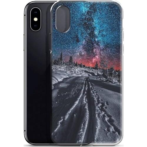 Night snow scenery Phone Case for iPhone 11 12 pro XS MAX Mini 8 7 6 6S Plus X 5S SE 2020 XR