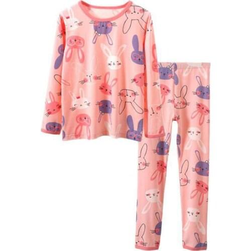 Childrens Autumn Underwear Long Sleeve Kids Pajamas Winter Cartoon Warm Toddler Girls Sleepwear 3-13Y Kids Long Johns Set