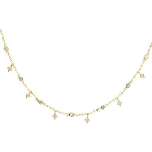 Elegance moonstones cz station jewelry chain women stunning lovely chic necklaces fashion Modern lover valentines gift party