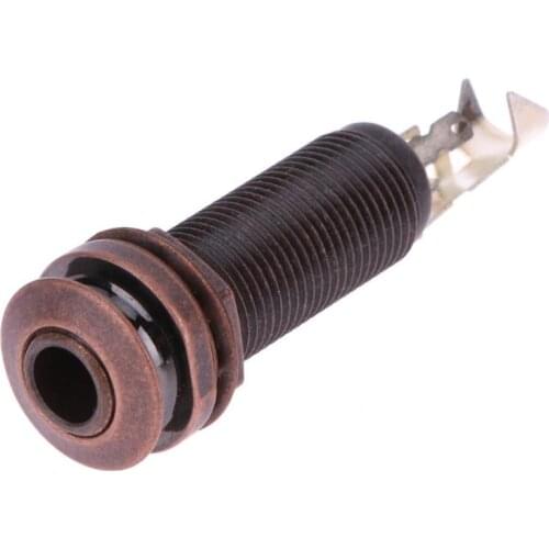 1PCS Guitar Endpin Jack Plug Sockets Bronze Copper End Pin Output Jack For Acoustic Electric Guitar Bass Musical Instruments