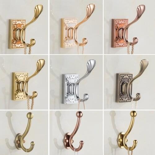 Robe Hooks Metal Towel Hanging Hook Holder Home decorative For Towel Clothes Coat Hat Bag Bathroom Hook Wall Mount Door Hardware