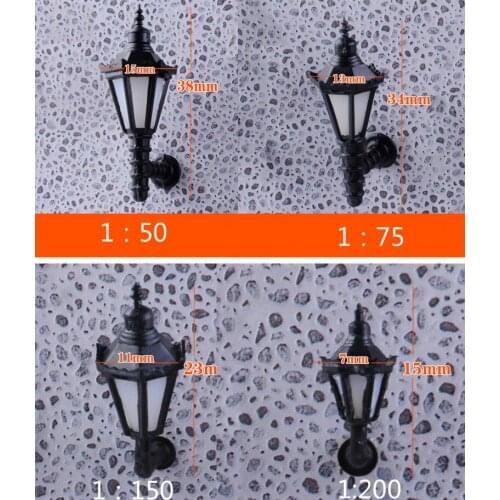 10 pcs HO Scale 1:50 Model Lamppost 3V Bulbs Wall Light Lamps