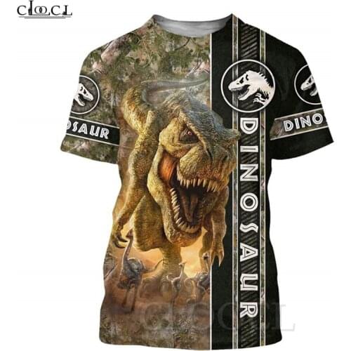 CLOOCL Summer Harajuku T Shirts Animal Dinosaur 3D Print Men T-shirt Unisex Sportswear Comic Tops