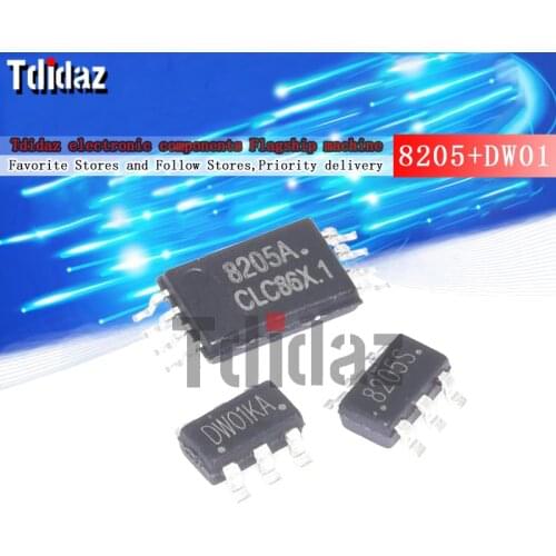 10pcs FS8205A DW01+FS8205S SOT23-6 MSOP-8 Lithium battery protection IC chip