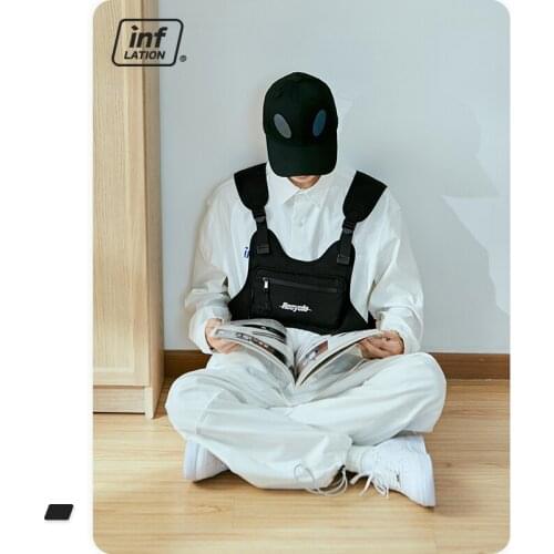 INFLATION Japanese Chest Bag Men Functional Vest Waist Bag Fashion Tactical Vest Bag Men Streetwear Hip Hop Waistcoat