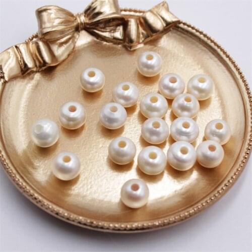 Zhuji popular Button shape1/2 half hole Natural freshwater pearls 2mm 7mm 10mm white/pink/purple loose pearls