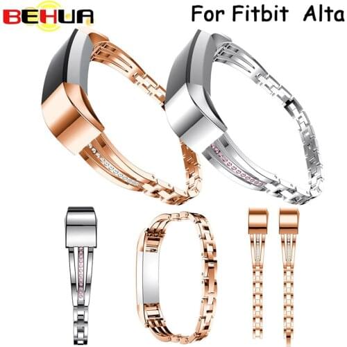 2017 New High Quality Watch band Strap NEW Rhinestone Stainless Steel Watch Bracelet Band Strap For Fitbit Alta Correas de reloj