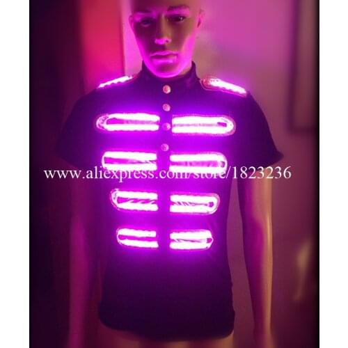 New Design Flashing Luminous Growing Led Light Full Color Costume Party Robot Suit Dancing Wear For Club Party Bar Halloween