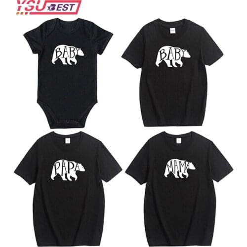 Family Matching Clothes Bear Look Matching Funny Outfit Drums Clothes Daddy Mom Boy Girl T-shirt for Dad Mom Me Baby Boy Girl