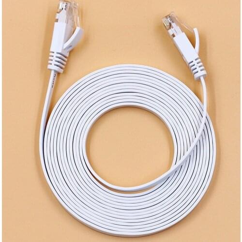 1000M White 0.5m, 1m, 2m, 3m, 5m, 8m, 10m, 15m Cable RJ45 CAT6 Ethernet Network Flat LAN Cable UTP Patch Router Cables