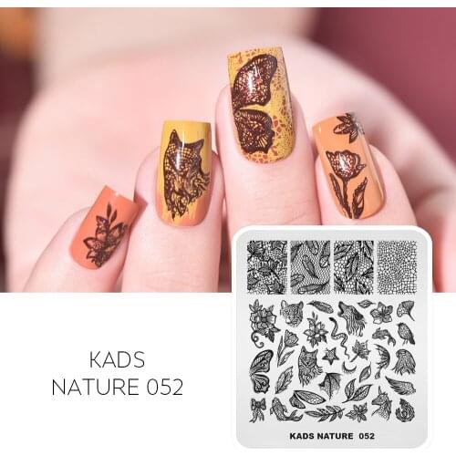 Nail Art Stamping Plates Nature Pattern Design Flower Leaves Butterfly Image Stamp Template Nail Art Printing Stencil Tool